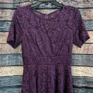Sweetheart Neckline Lace Eggplant Purple Dress